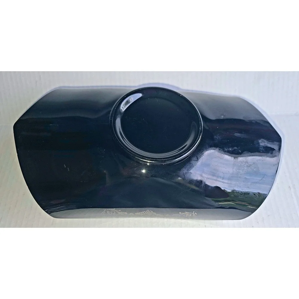 Vintage‎ 1940's Edwardian Style Sterling Silver Overlay Ebony Tri-Corner Bowl